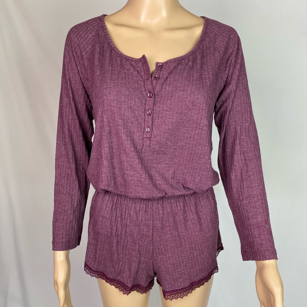 Victoria’s Secret burgundy sleep romper
